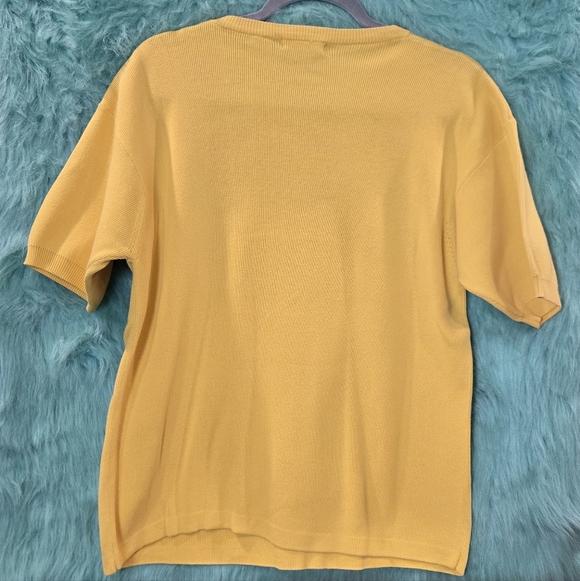Talbots Yellow Short Sleeve Sweater Size L - Picture 7 of 8